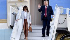 Americký prezident Donald Trump a první dáma Melania dorazili na summit v...