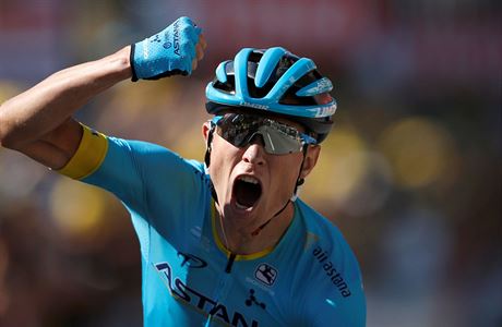 Magnus Cort Nielsen se raduje z vítzství v patnácté etap Tour de France