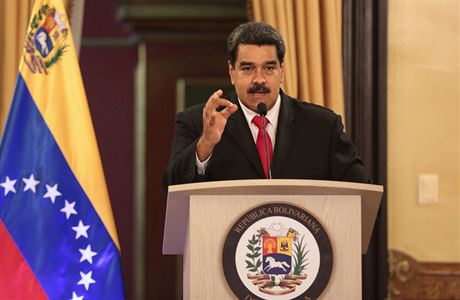 Venezuelský prezident Nicolás Maduro bhem svého projevu.