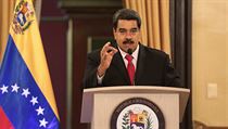 Venezuelsk prezident Nicols Maduro bhem svho projevu.