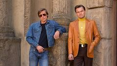 Cliff Booth (Brad Pitt) a Rick Dalton (Leonardo DiCaprio). Foto z natáení...