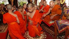 V buddhistickém chrámu roli novic pijalo jedenáct chlapc.