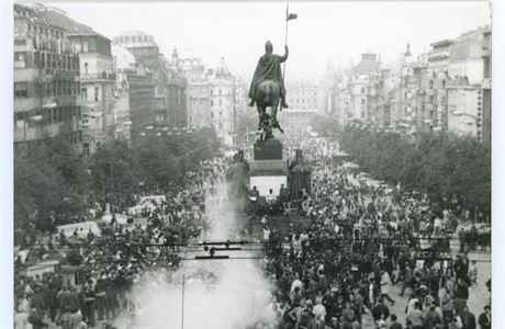 Václavské námstí v srpnu 1968.