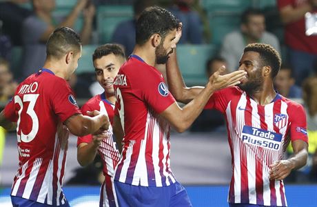 Superpohár Real - Atlético (Diego Costa slaví gól)