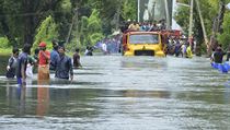 Nejvce zashly povodn stt Kerala na jihu Indie.