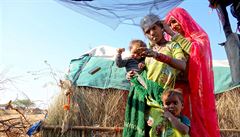 ivot v cikánské vesnici v Rajasthanu v Indii