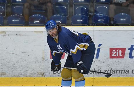 Ústí nad Labem, 14. 08. 2018, hokej Ústí - Kladno, naskoil Jaromír Jágr. Foto:...