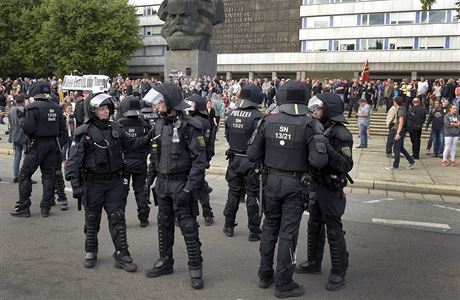 Policisté v Chemnitzu