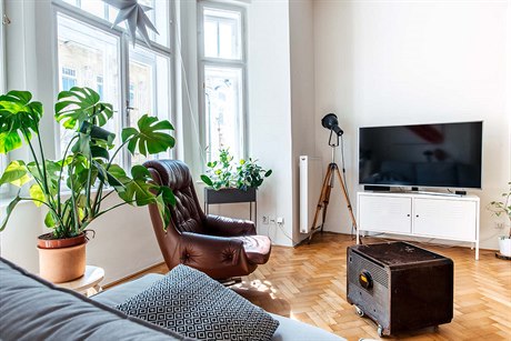 Obývací pokoj: koené finské keslo PeeM z Tuzexu