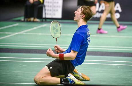 eský badmintonista Jan Louda po vítzství na letoním mistrovství republiky.
