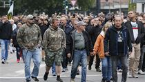 Pravicov� i levicov� demonstrace v Chemnitzu.