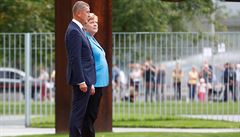 Nmecká kancléka Angela Merkelová a eský premiér Andrej Babi.