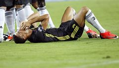 Cristiano Ronaldo po obdrení ervené karty v duelu s Valencií