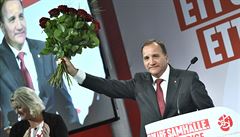 Premiér a vedoucí strany Sociálních demokratů Stefan Löfven během švédských...