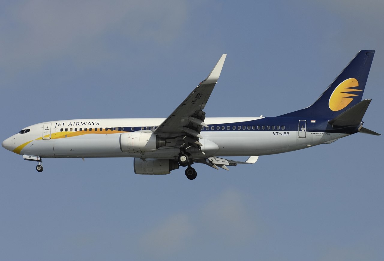 Boeing 737 indické spole�nosti Jet Airways.