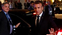 Francouzský prezident Emmanuel Macron na summitu v Salcburku.