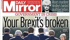 Titulní strana britského deníku Daily Mirror.