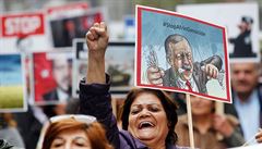 V nmeckch mstech se konaly demonstrace proti Erdoganovi