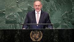 Kiska v OSN varoval ped propagandou a umlovnm novin