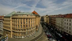Pohled ze stechy do Slezské ulice a na Praský mstský soud.