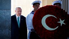 Erdogan na ceremoniálu k uctní obtí válek a tyranií.