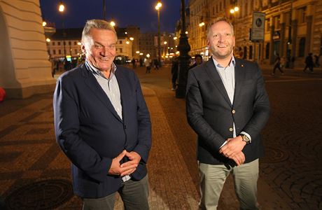 Petr Stuchlk a Bohuslav Svoboda po povolebn schzce ODS a ANO.