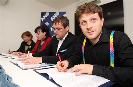 Zástupci vítz voleb 2014 hnutí ANO, ít Brno, KDU-SL a Strany zelených.