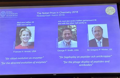 Laureáti Nobelovy ceny za chemii v roce 2018.