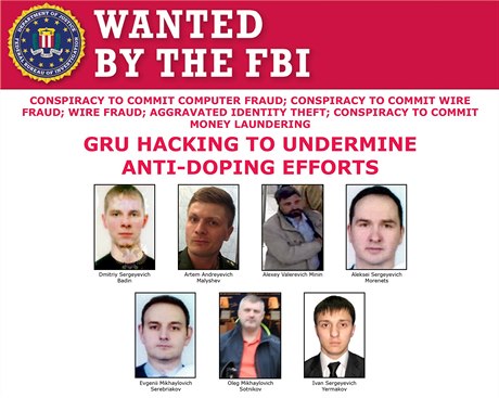 Sedm pracovník ruských tajných slueb, kteí mli podniknout hackerské útoky v...