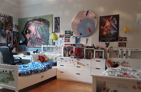 Dtský pokoj, obraz opt manel, nábytek v dtském pokoji je peván IKEA