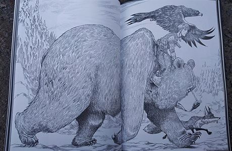 Ilustrace knihy Odd a mraziv obi z pera Chrise Ridella.