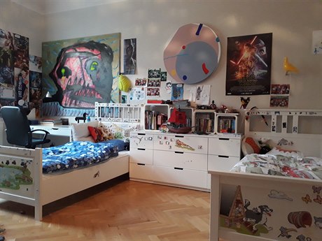 Dtský pokoj, obraz opt manel, nábytek v dtském pokoji je peván IKEA