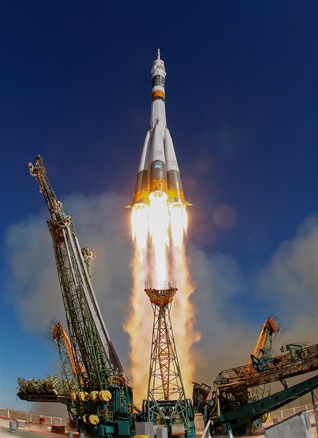 Lo� Sojuz odstartovala z kosmodromu Bajkonur, daleko se v�ak nedostala.