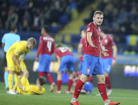 Jakub Brabec během zápasu Ligy národů s Ukrajinou.