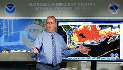 editel National Hurricane Center Ken Graham hovoí o síle hurikánu Michael.