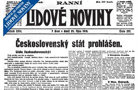 Československý stát prohlášen. Lidové noviny přetisknou své 100 let staré  vydání | Byznys | Lidovky.cz