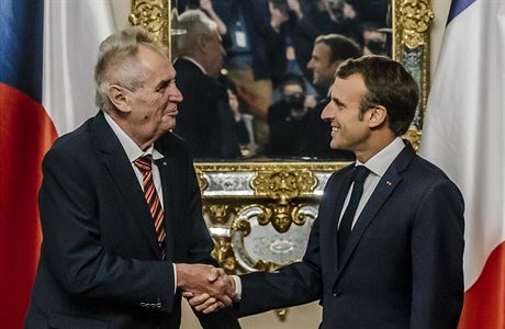 Milo Zeman a Emmanuel Macron, ilustraní foto.