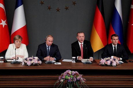 Lídi Nmecka, Ruska, Turecka a Francie na summitu ohledn situace v Sýrii.