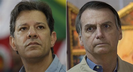 Braziltí prezidenttí kandidáti Fernando Haddad a Jair Bolsonaro.