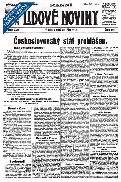Lidové noviny z roku 1918.