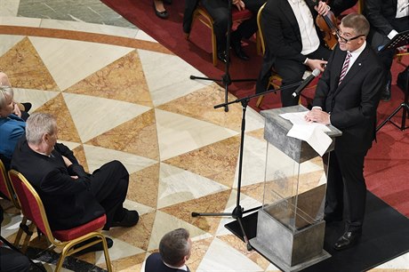 Český premiér Andrej Babiš vystoupil 27. října 2018 na slavnostním otevření...