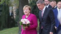 Nmeckou kanclku Merkelovou pivtal premir Babi v Kramov vile.