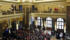 Slavnostní otevení Národního muzea k píleitosti výroí 100 let republiky.