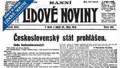 eskoslovensk stt prohlen. Lidov noviny petisknou sv 100 let star vydn