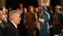 Prezident Zeman na slavnostním ceremoniálu udílení státních vyznamenání ve...
