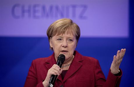 Nmecká kancléka Angela Merkelová v pátek bhem návtvy msta Chemnitzu...