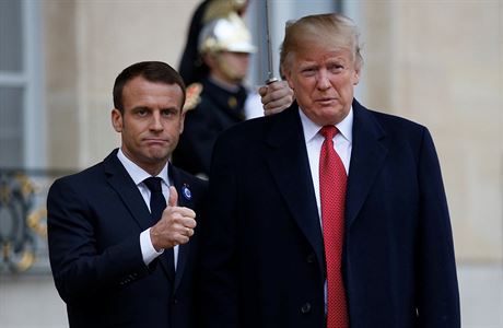 Francouzský prezident se svým americkým protjkem.