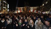 Demonstranti na Vclavskm nmst.