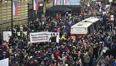 Pochod Rom proti prezidentu Miloi Zemanovi, nazvaný Proti li a nenávisti.
