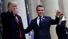 Trump a Macron pi setkání vyzaovali optimismus.